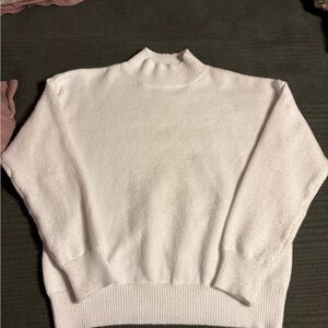 Classic White Mock Neck Women’s Sweater